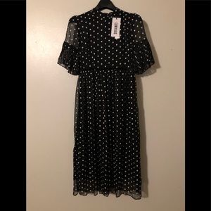Lonyuash Gothic/Vintage Black & White Dress